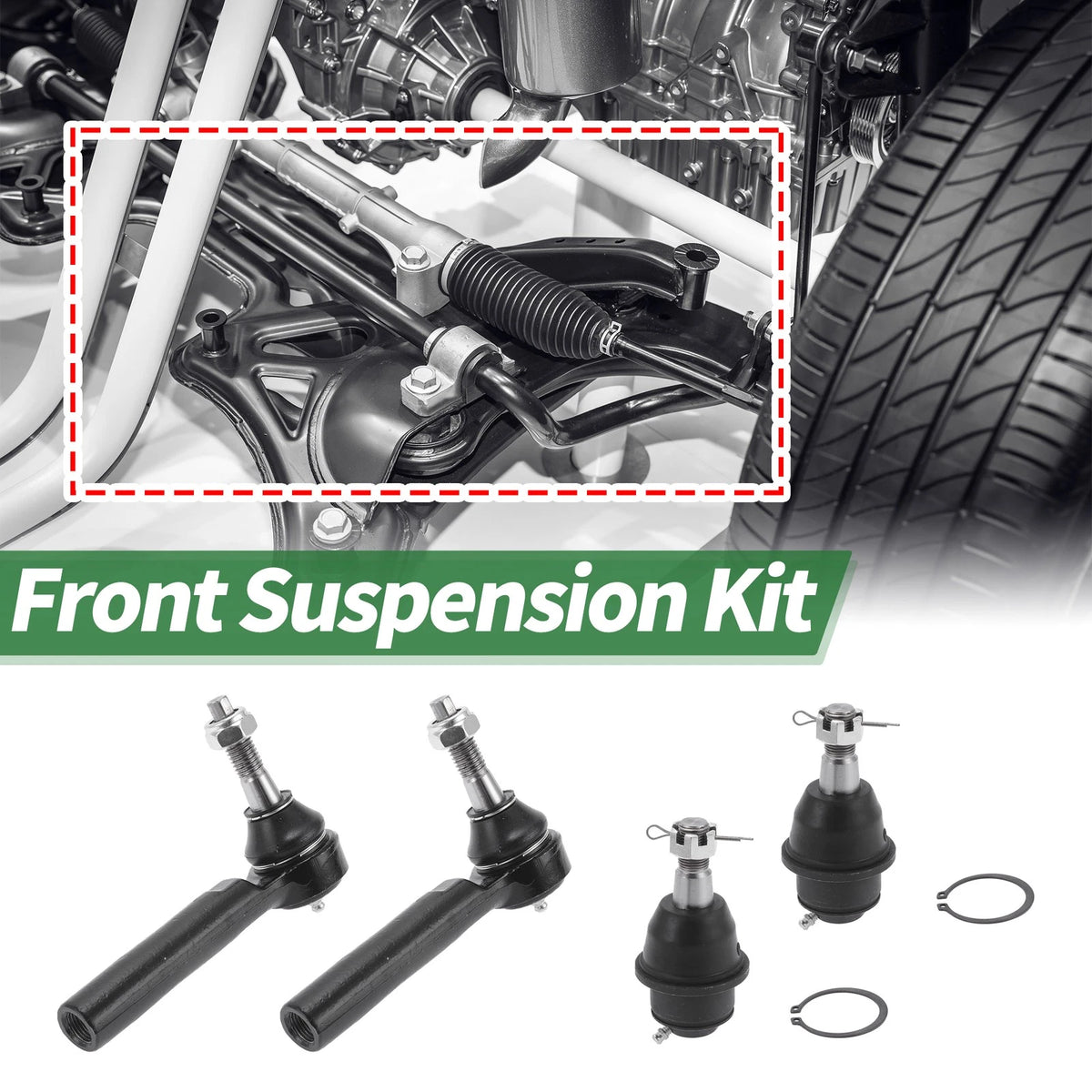 4 x Front Suspension Kit Tie Rod Ends Ball Joints for Chevrolet Silverado 1500