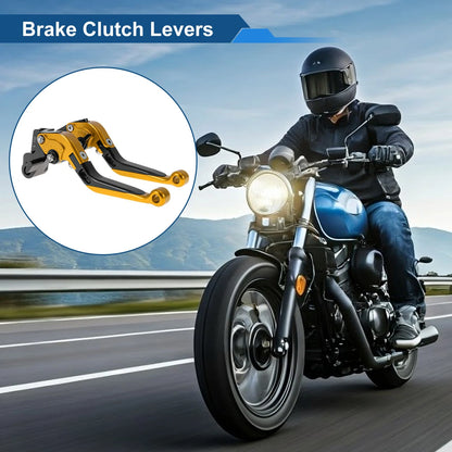Brake Clutch Lever for Kawasaki NINJA650R Gold Tone Black