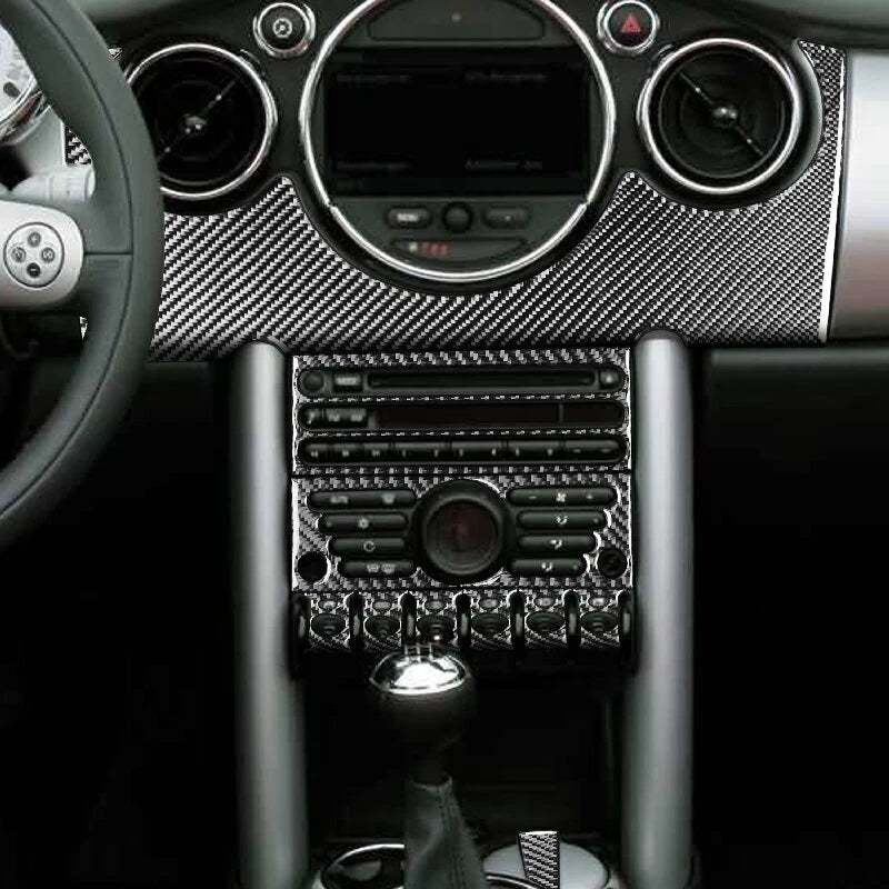 REAL Carbon Fiber Console Gear Shift Panel Cover Trim for Mini Cooper 2002-2004
