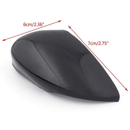 Gloss Black Left Side Rearview Mirror Cover Caps for 2011-2017 Ford Fiesta