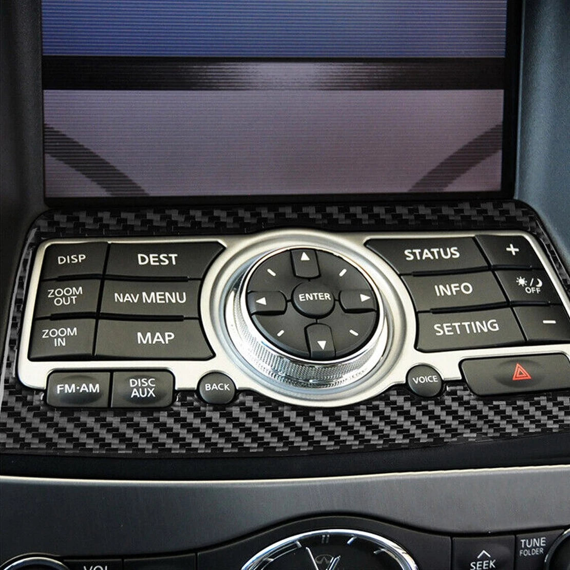 Carbon Fiber Center Multimedia Panel Cover for Infiniti G37 (2007-2013)