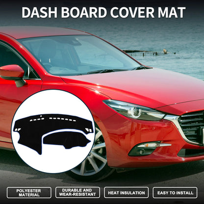 Dashboard Cover Mat for Mazda 3 Axela (2009-2013) Sun Protector Black Blue