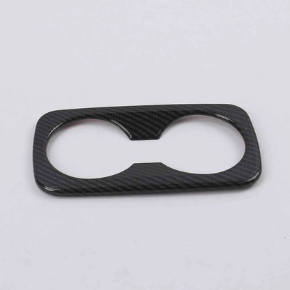 Rear Water Cup Holder Lid Carbon Fiber Cover Trim for Hyundai Tucson (2016-2020)