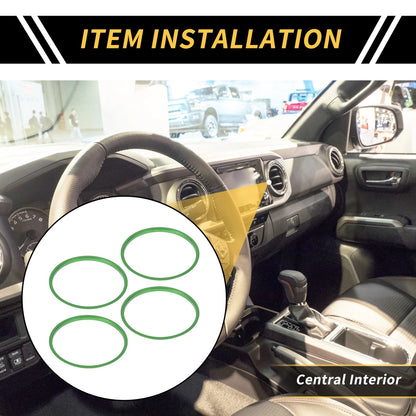 AC Vent Dashboard Decoration Rings 4 x Green for Toyota Tacoma (2016-2021)