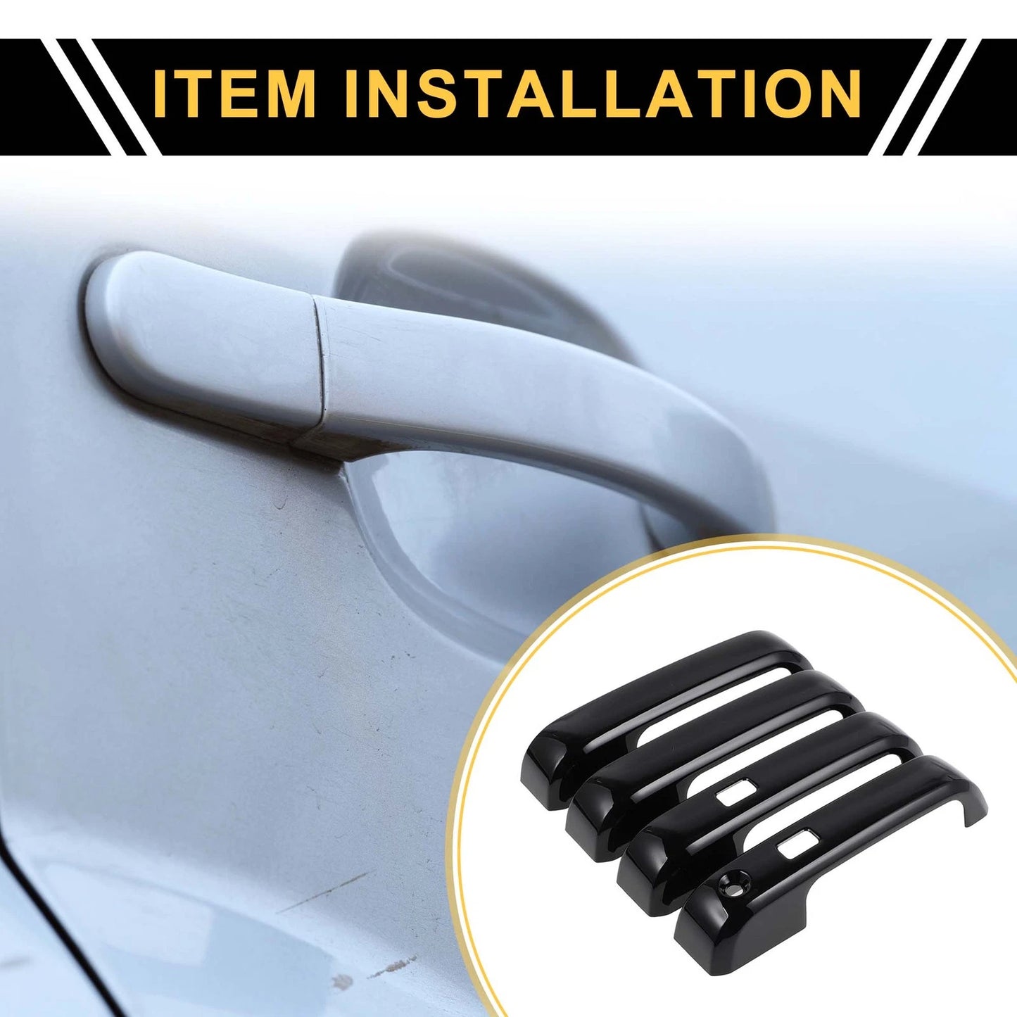 4 x Exterior Door Handle Covers for Ford F-150 (2015-2020) Black Keypad