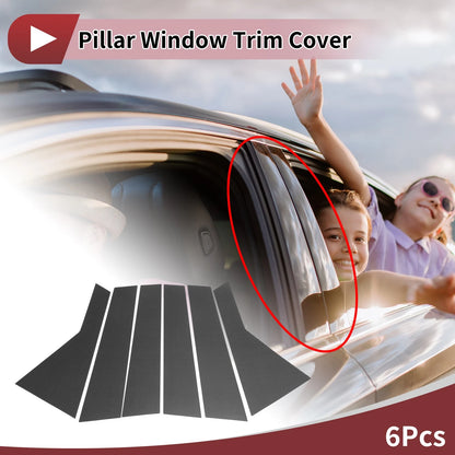 Black Carbon Fiber Door Pillar Window Trim for KIA Sorento (2016-2023)