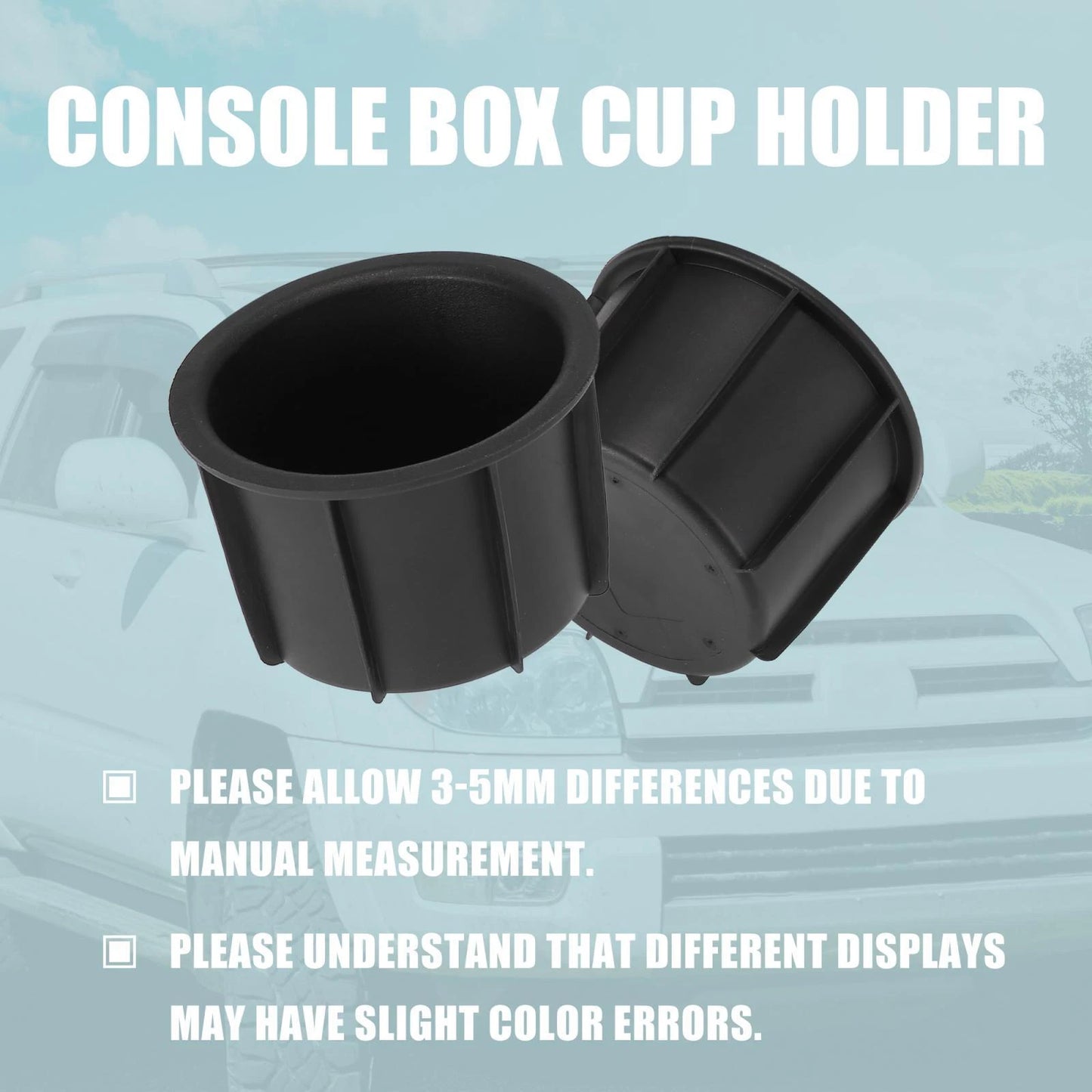 2 x Console Box Cup Holder Inserts for Toyota 4Runner (2010-2020)