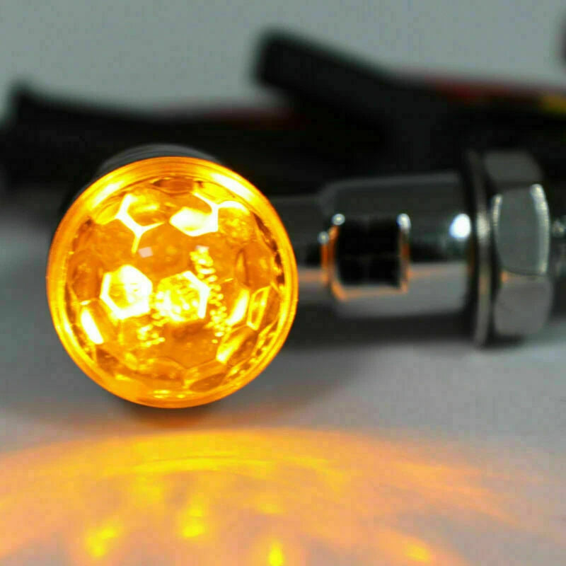 2 x Universal Motorcycle Mini Indicator Lights Smoke Lens for F3