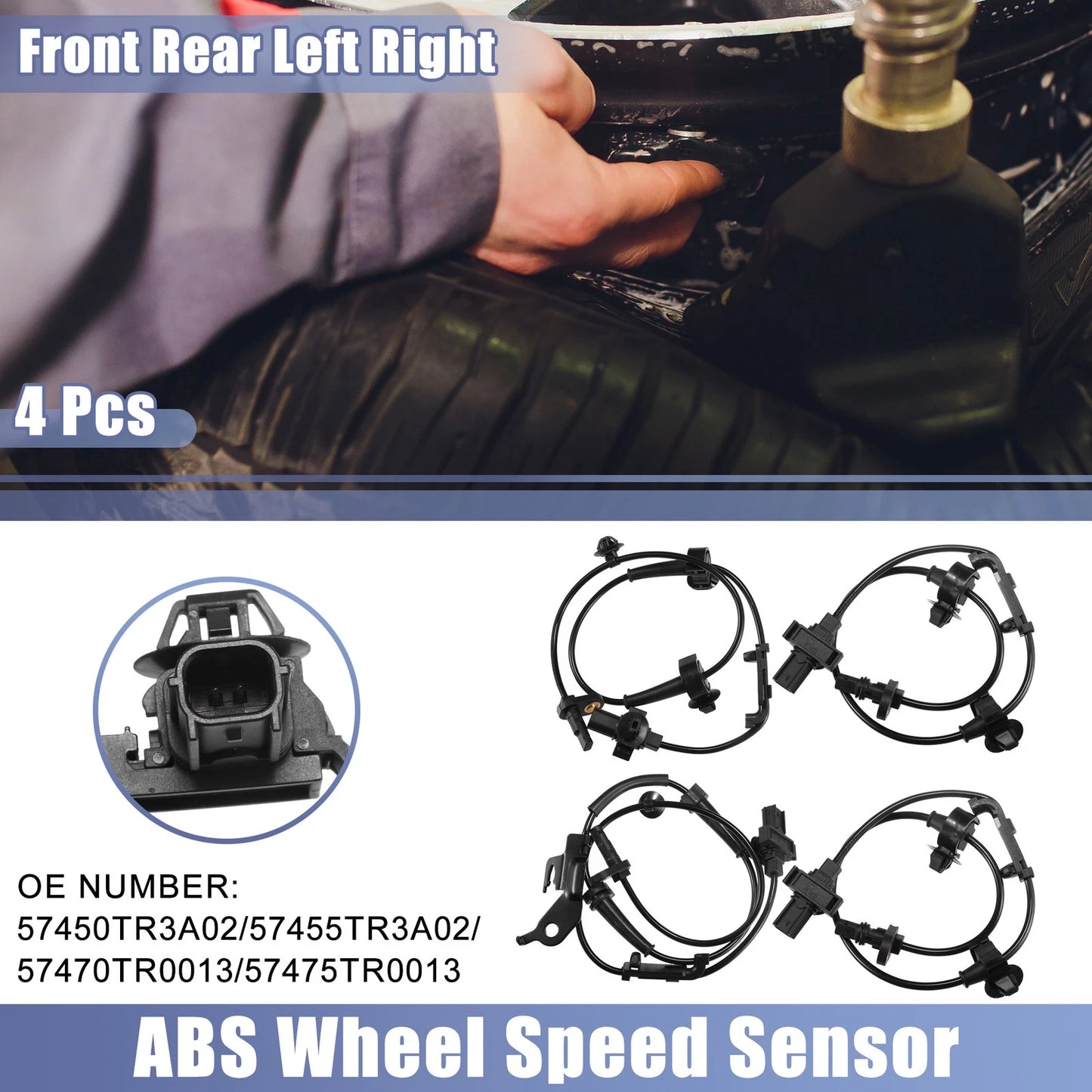 4 Pcs ABS Sensor Set for Honda Civic (2012-2015)