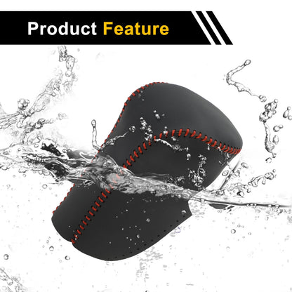 Car Gear Shift Knob Cover for Honda Accord (2008-2012) Black Red Faux Leather