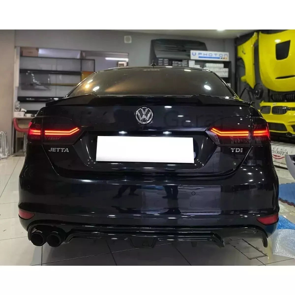 Rear Bumper Trunk Diffuser for VW Jetta Mk6 Gloss Black (2014-2018)