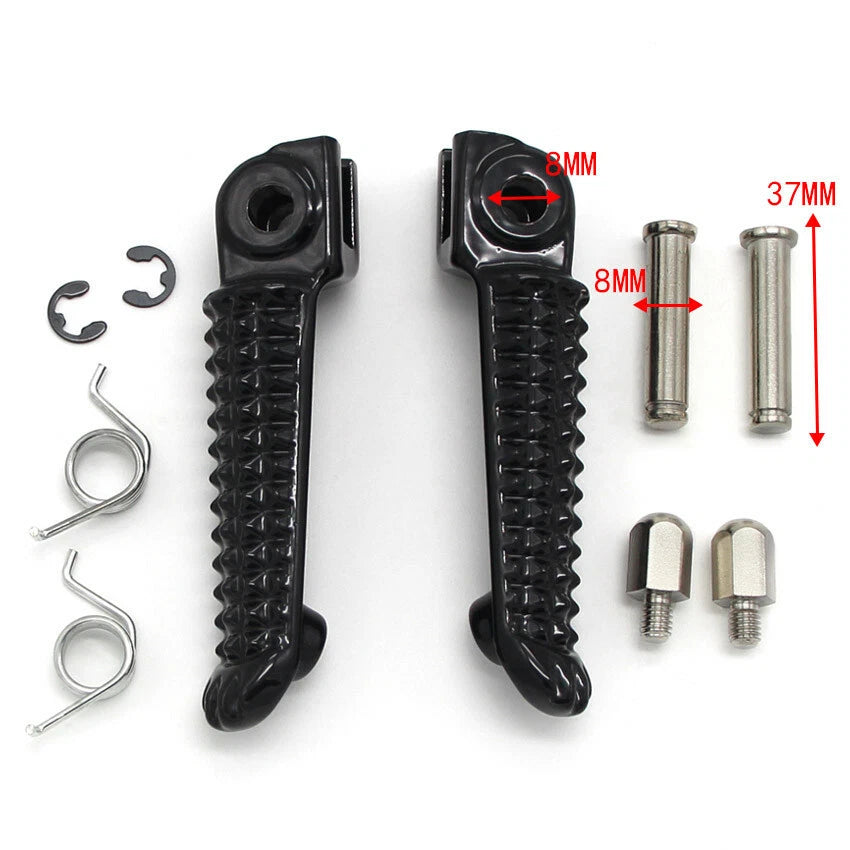 Black Front Footrest Pegs for Yamaha YZF R1 R1M R1S (2015-2023)