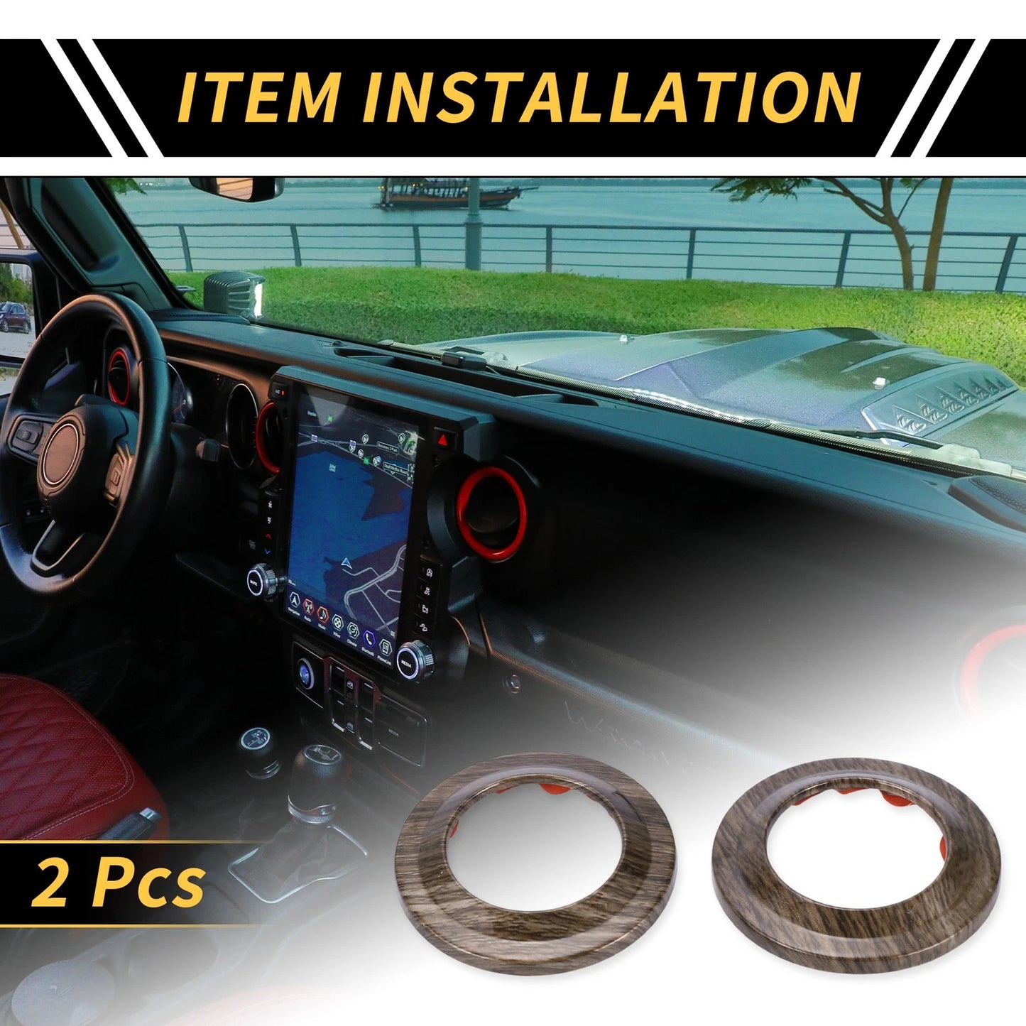 A Pillar Speaker Ring Cover Trim for Jeep Wrangler JK (2007-2014) Brown