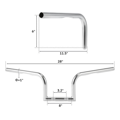 6" Rise 1" Handlebar for Harley Sportster XL883 XL1200 (2007-2014)