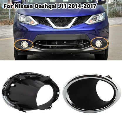 Left/Right Fog Light Lamp Cover Bezel Trim 2 x for Nissan Qashqai (2014–2017)
