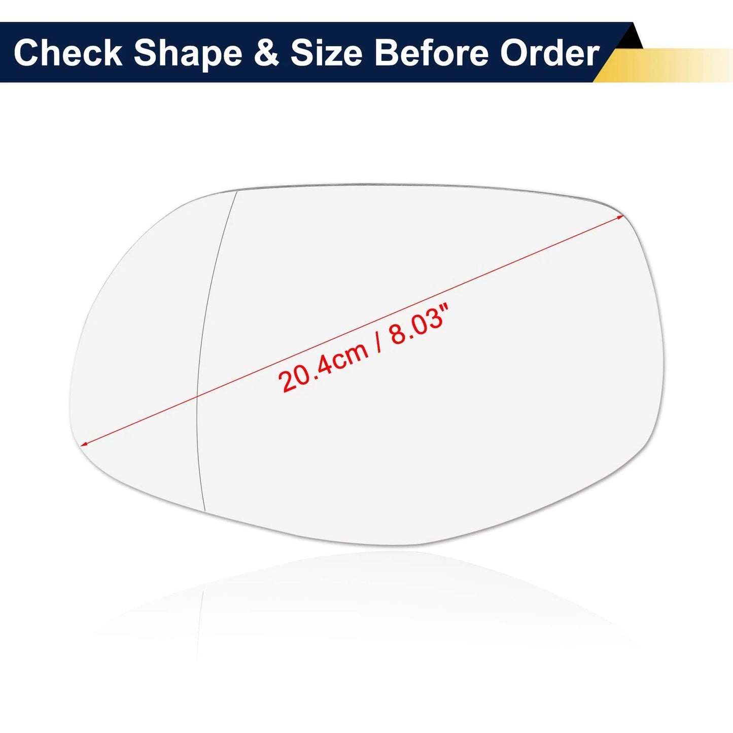 Mirror Glass Heated w Backing Plate Left Side LH for Porsche Cayenne(2008-2010)