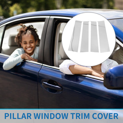 4 Pcs Door Pillar Window Trim for Toyota Tundra (2022-2023) Chrome Silver