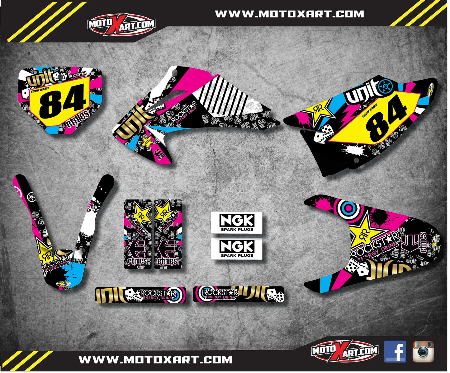 Custom Graphic Kit Decals for Honda CRF 150 F (2003-2007)