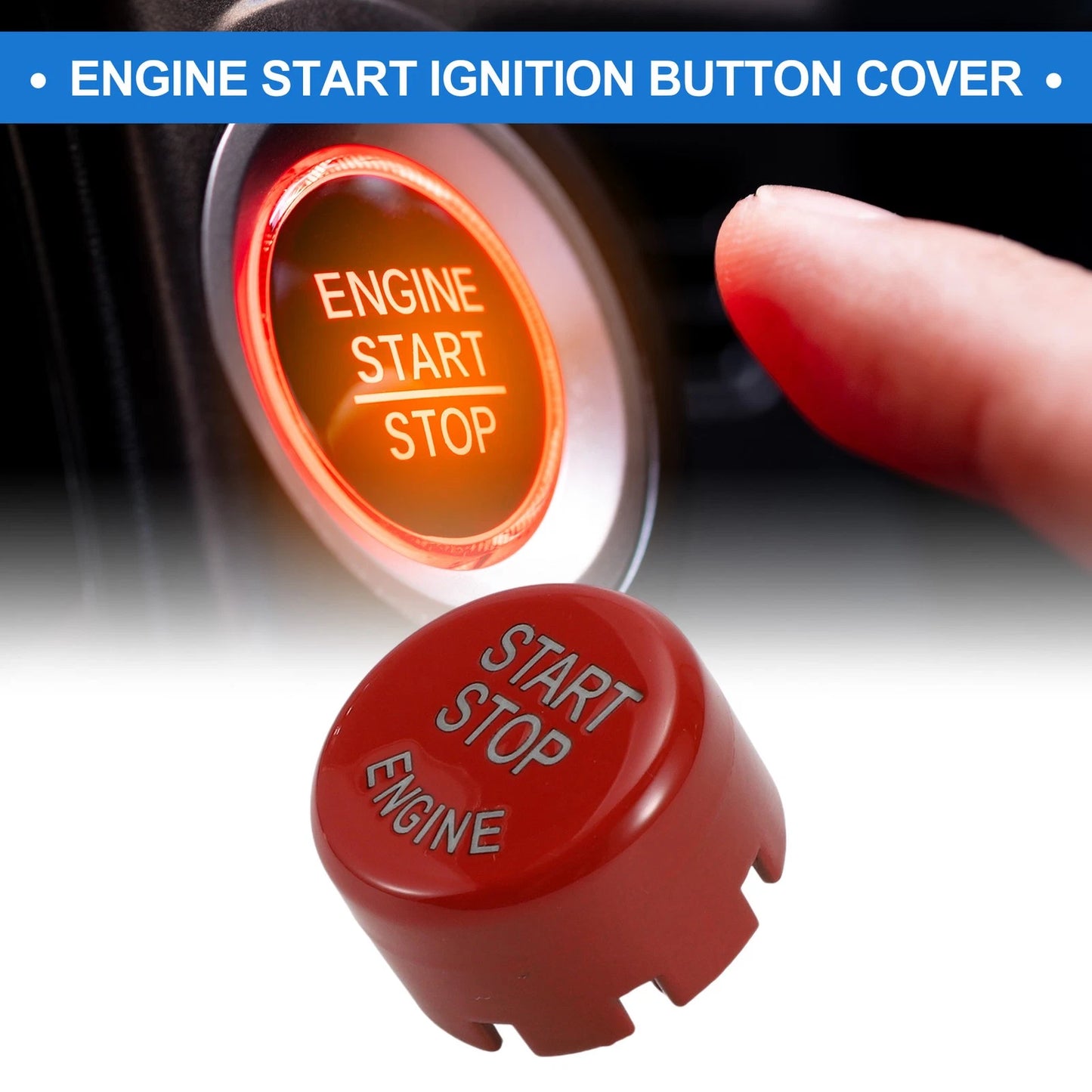 Car Push Start Button Cover for BMW - 2.5cm Red Button Protection