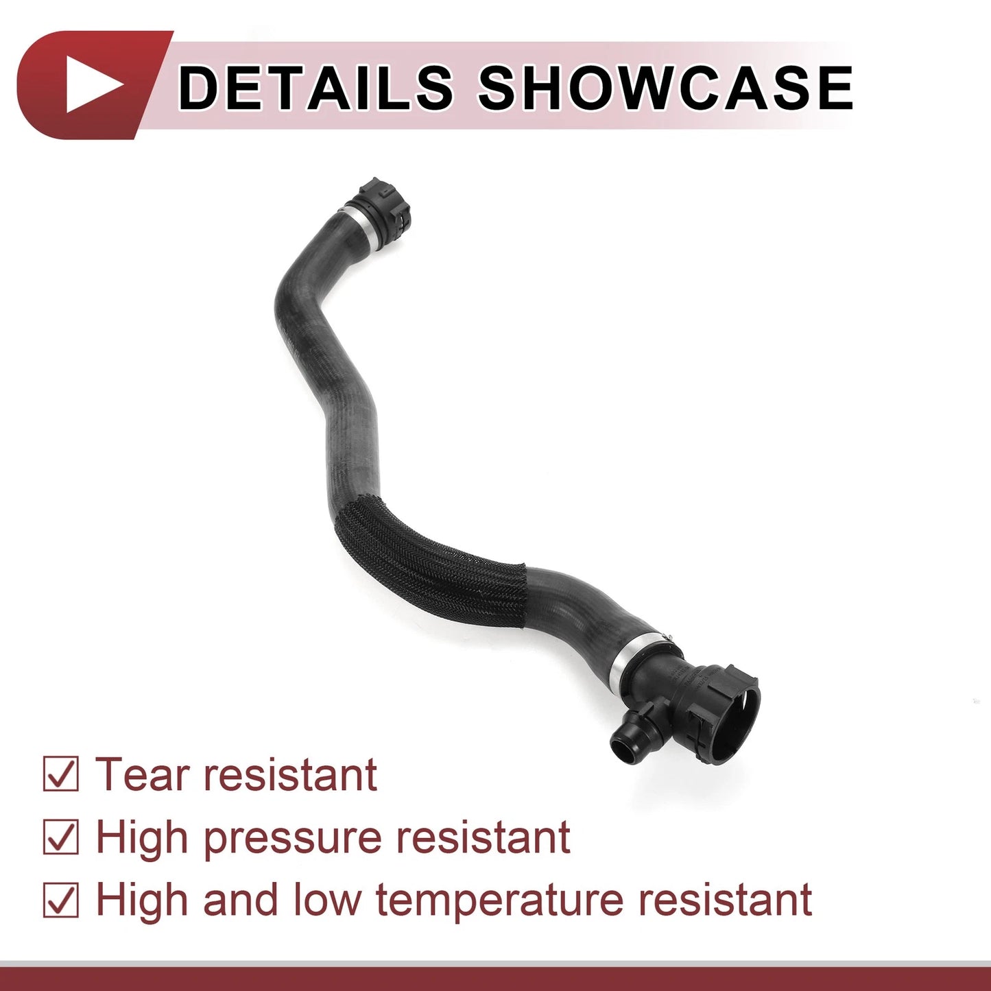 Radiator Coolant Hose for BMW 740i xDrive 3.0L (2017-2019) 2 x Rubber Hoses
