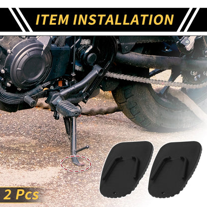 Kickstand Pad 3.54x2.36in Support Plate Black for Universal Motorcycle