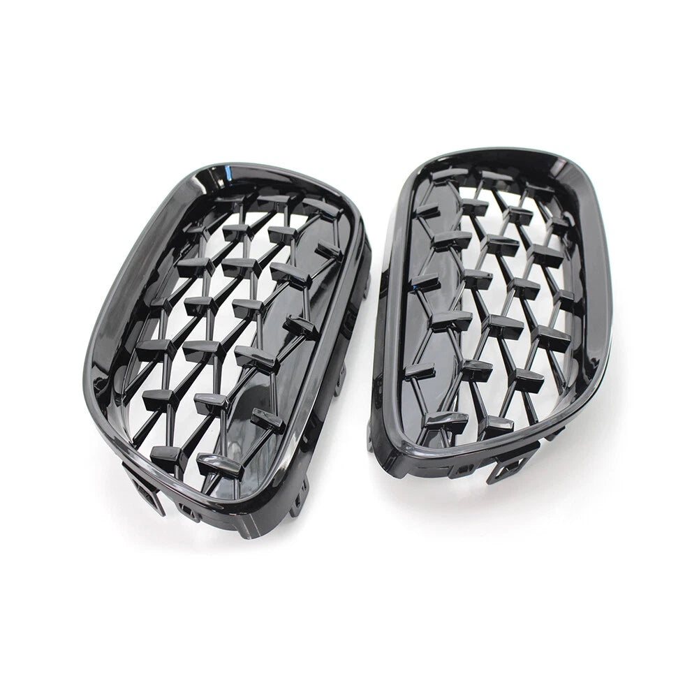 Glossy Black Front Kidney Grille Diamond Grille for BMW 3 Series (2010-2013)