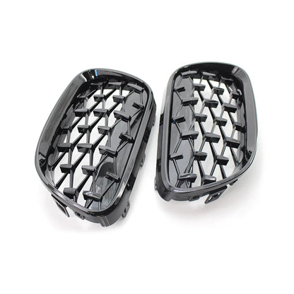Glossy Black Front Kidney Grille Diamond Grille for BMW 3 Series (2010-2013)