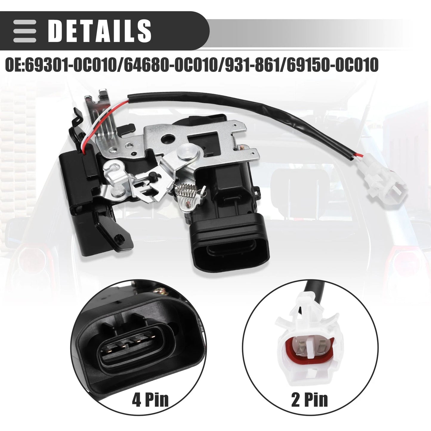 Boot Latch Actuator for Toyota Sequoia 2001-2007 (2001-2007) Black
