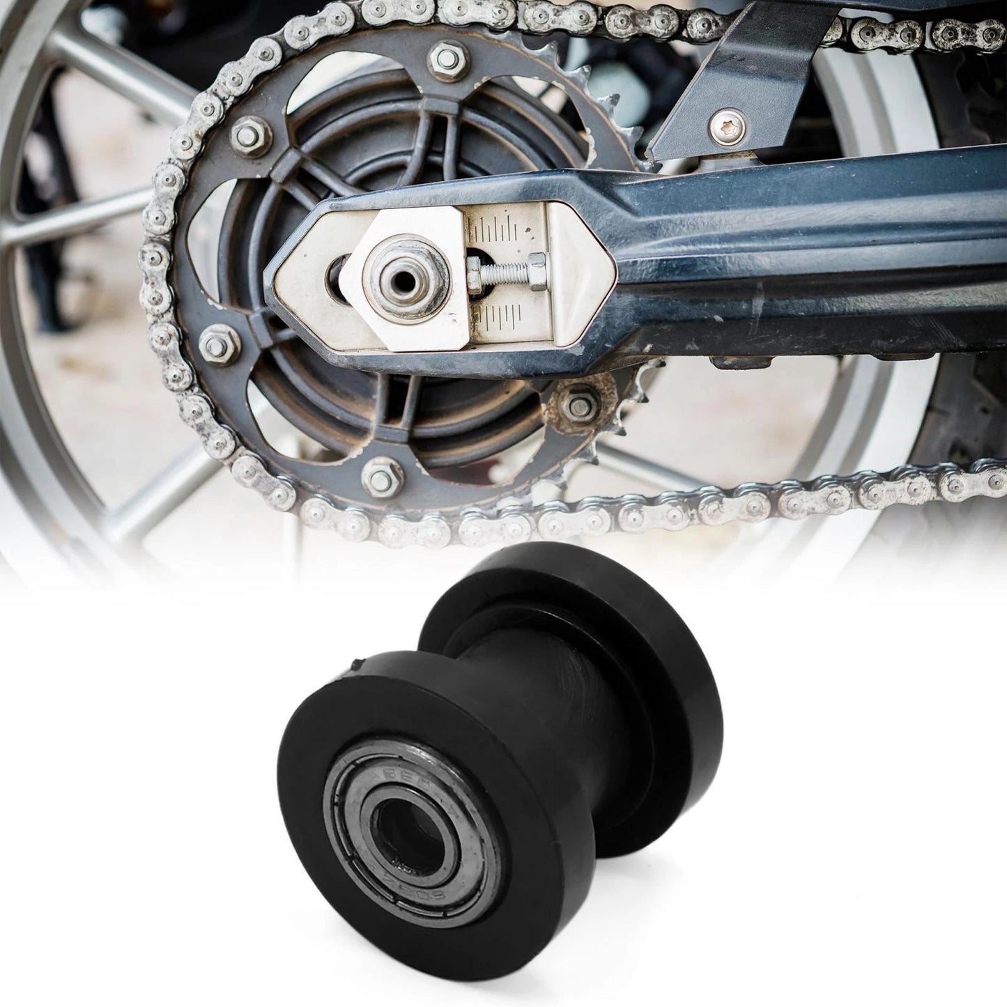 8mm Hole Chain Roller Pulley Slider Tensioner Wheel Guide Plastic for Motorcycle