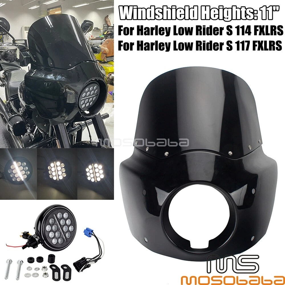 LED Headlight Front Fairing Windshield for Harley Softail 114/117 FXLRS (20-23)