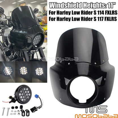 LED Headlight Front Fairing Windshield for Harley Softail 114/117 FXLRS (20-23)