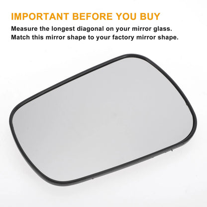 Left Side White Mirror Glass w/ Back Convex Heated for Ford Fiesta, Fusion (2011-2023)