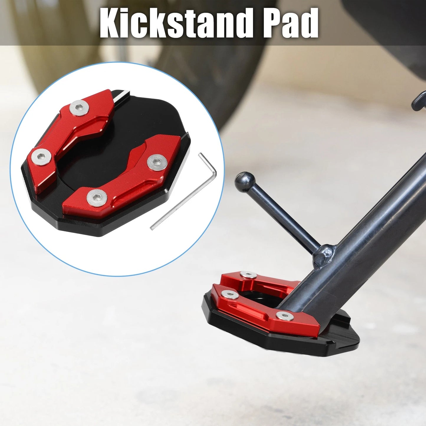 Set Aluminum Alloy Kickstand Plate Pad for Honda Black Red