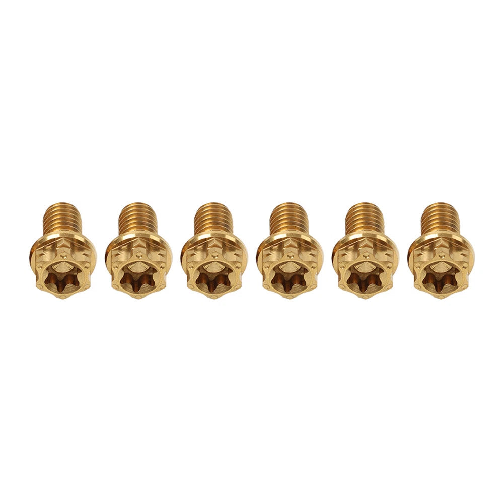 6pcs M6x30mm Titanium Torx Head Flange Bolts for Bike Motorcycle
