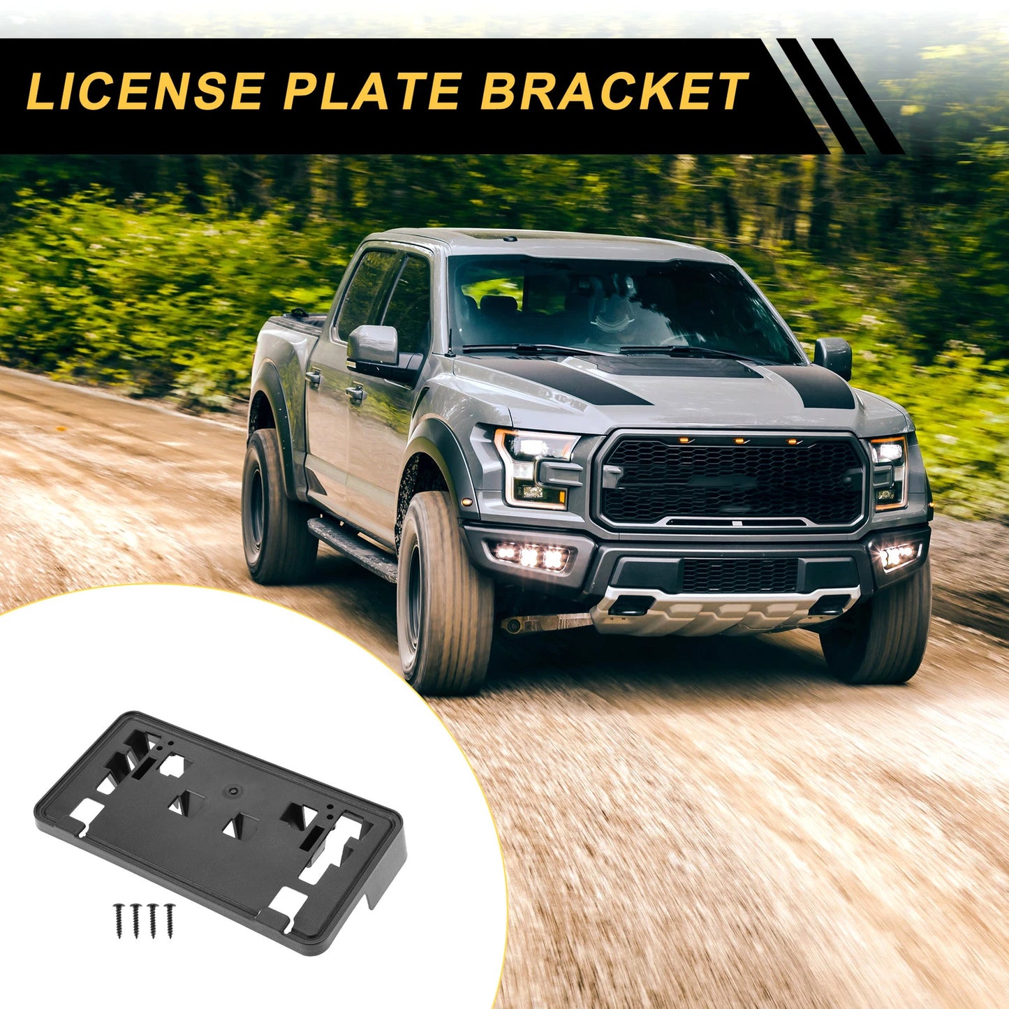 Front Bumper License Plate Bracket for Ford F-150 (2021-2023) - 1 Set