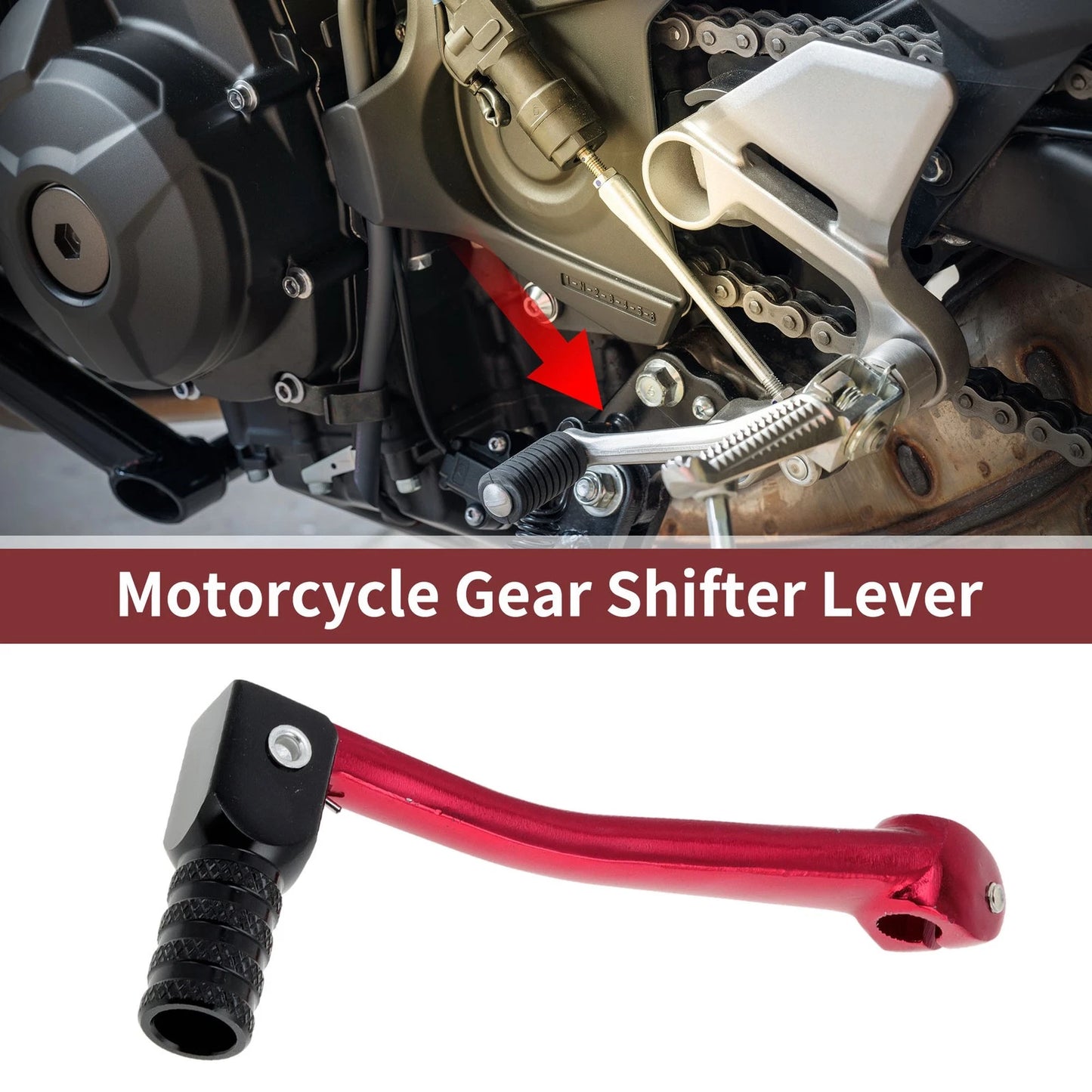 Folding Shifter Lever for Honda CRF50 Red and Black