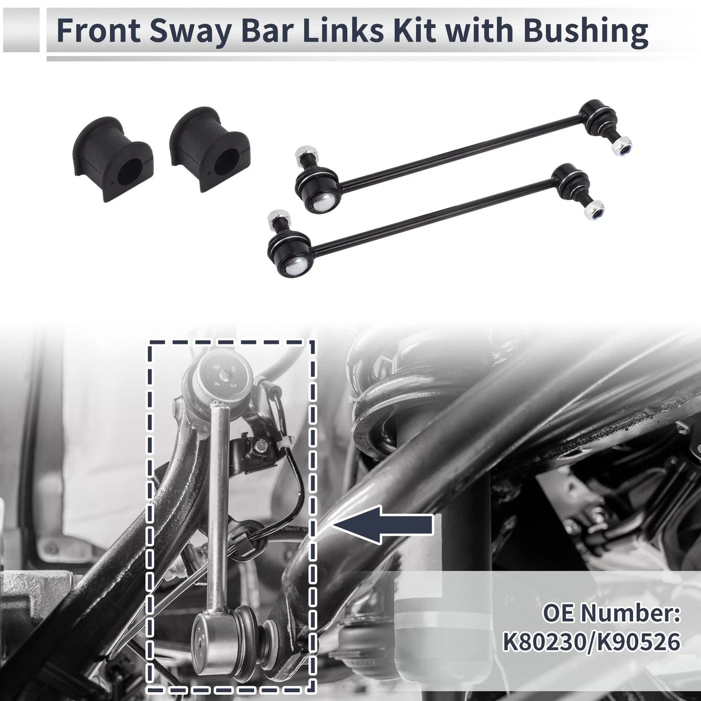 Front Stabilizer Bar Links 2 x Bushing for Toyota Matrix (2003–2008)