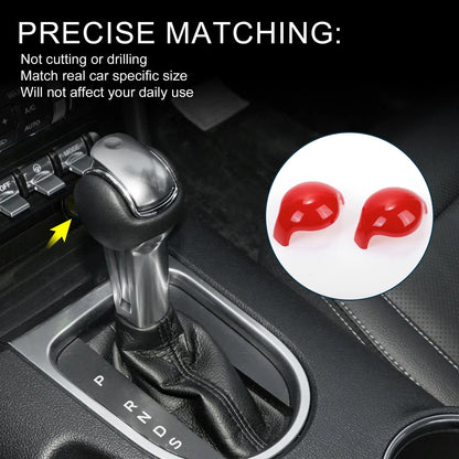 Gear Shift Knob Cover for Ford Mustang 2015-2023 Red Console 1 Set