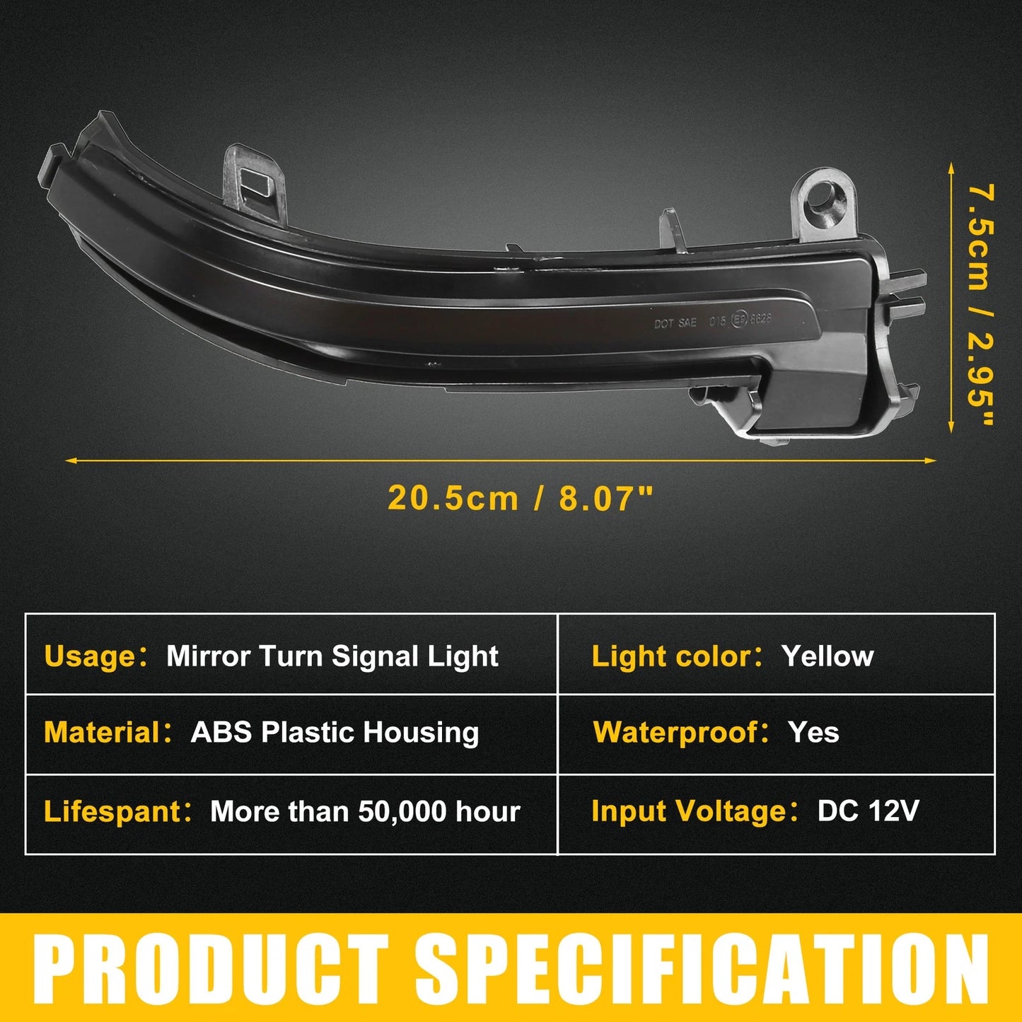 Mirror Turn Signal Light 63137280771 for BMW 1 Series F20 (2012-2019) 1 Pair