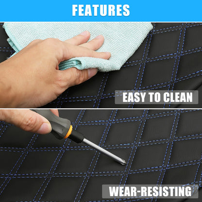 Seat Covers for Dodge Ram Rear Car Seat Protectors Pad Black Blue 3 Pcs