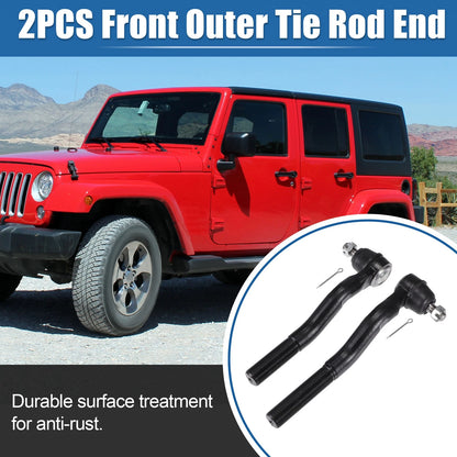 2 x Front Outer Tie Rod End Links Kit for Jeep Wrangler JK (2007-2018)