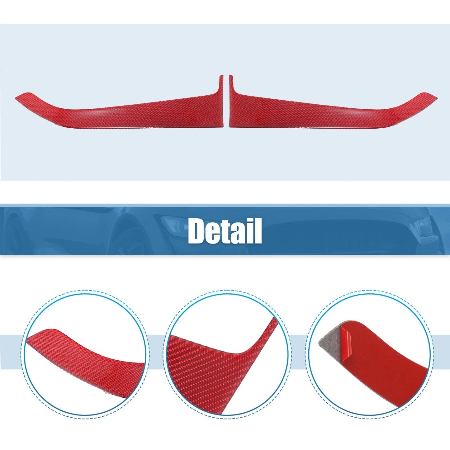 Door Panel Guard Protector Stickers for Ford Mustang (2015-2022) Red