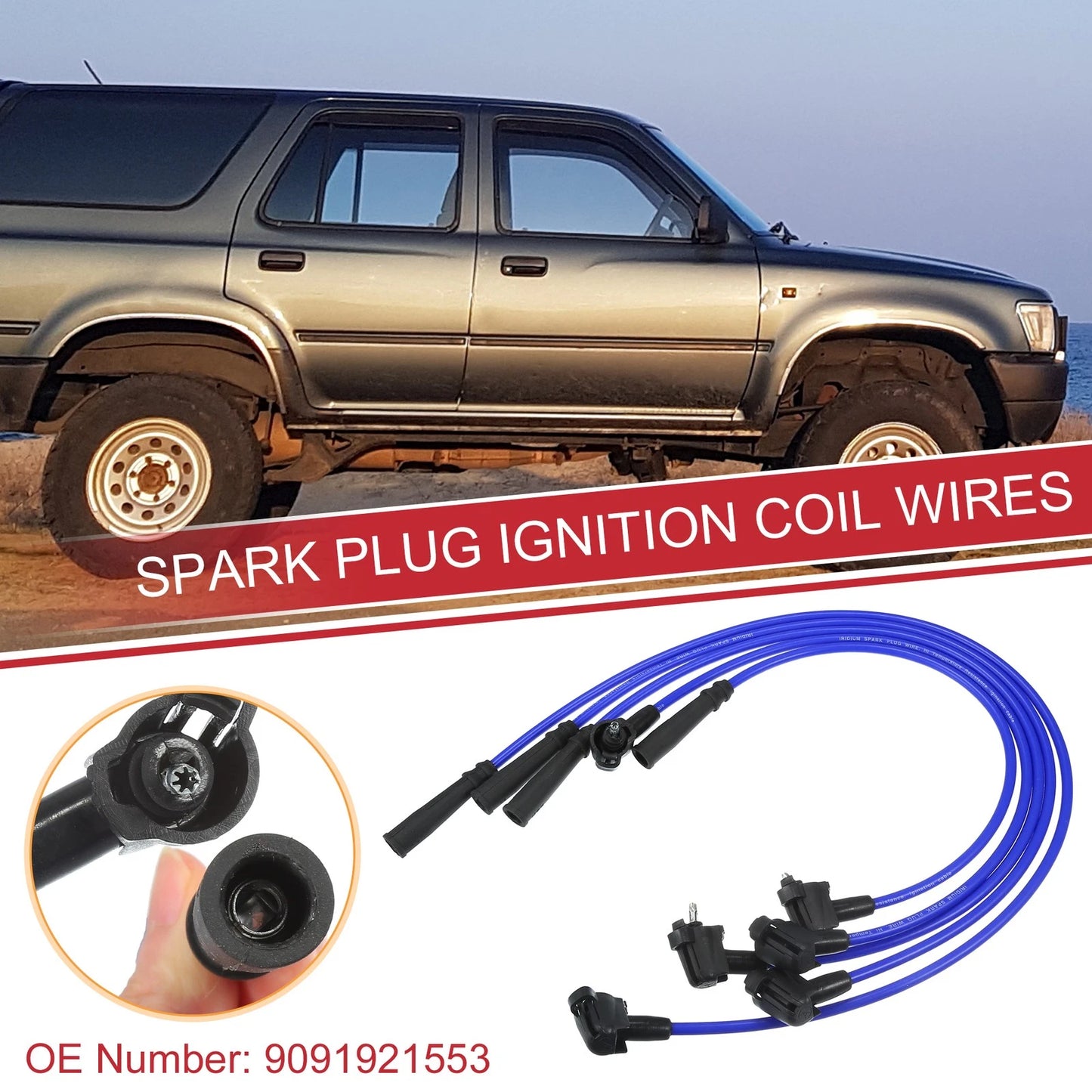 5pcs Spark Plug Wire Ignition Coil Cable for Toyota 4Runner (1994–1995)
