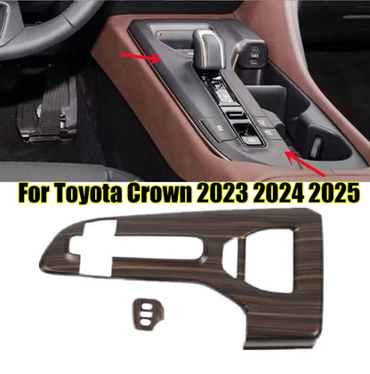 Wood Grain Inner Gear Shift Box Panel Cover Trim for Toyota Crown (2023–2025)