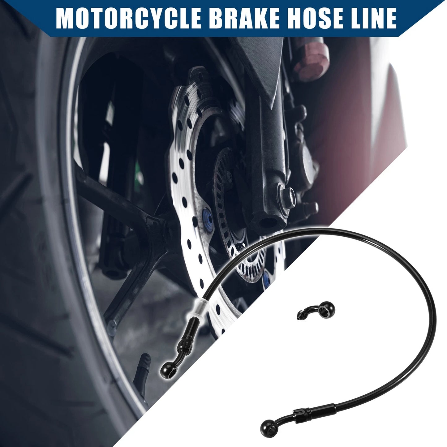 Set 60cm Motorcycle Hydraulic Brake Line Fitting With Banjo