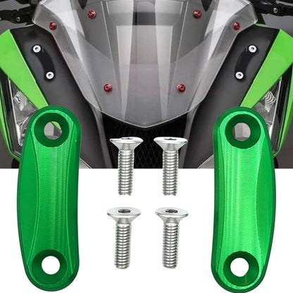 Green Rearview Mirror Block Off Plates for Kawasaki NINJA400 (2018-2021)