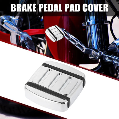 Large Brake Pedal Pad Cover Silver Tone for Harley Davidson Dyna Street 500 750