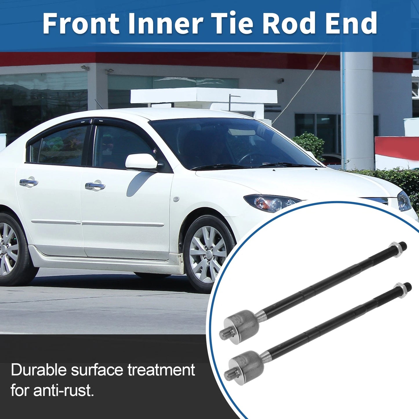 2 x Front Inner Tie Rod End Links for Mazda Tribute (2008–2009)