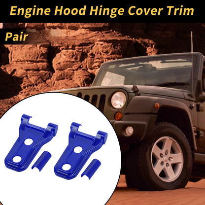 Engine Hood Hinge Covers for Jeep Wrangler JL JLU (2018-2024) - Deep Blue