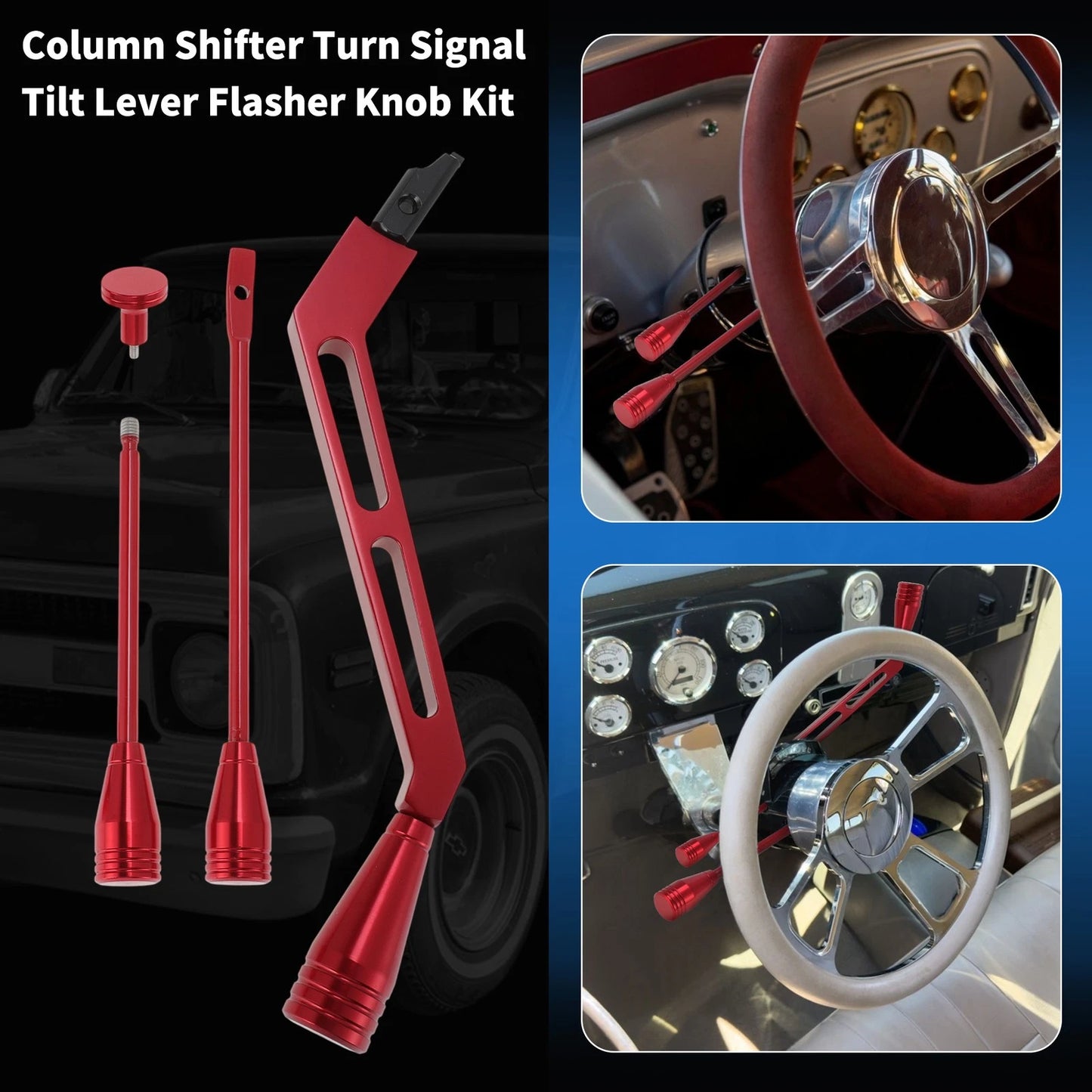 Column Shifter Turn Signal Tilt Lever Flasher Knob for Chevy GMC (1967-1994) Red